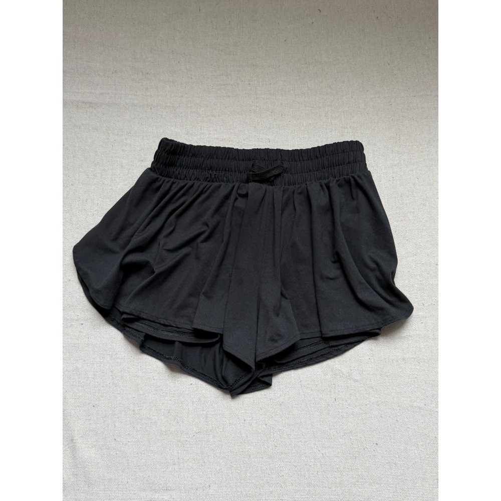 Abercrombie Kids Girls Black Flowy Active Shorts 2-in-1 Built-in Liner Size 9/10